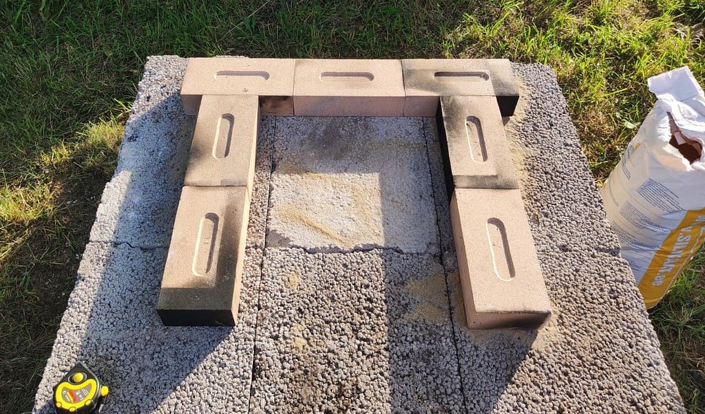 The firebrick footprint of the pizza oven