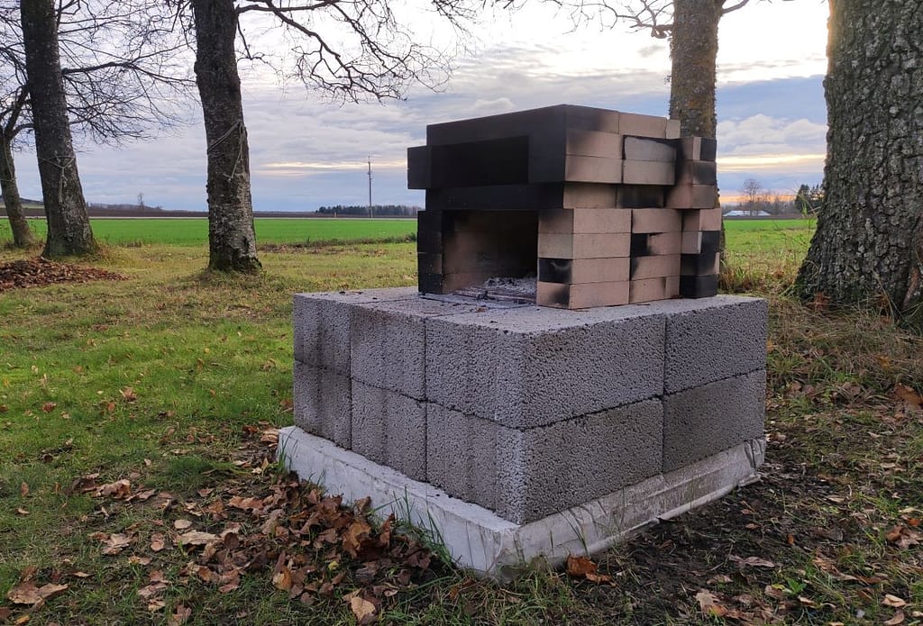 DIY brick pizza oven after following step by step instructions